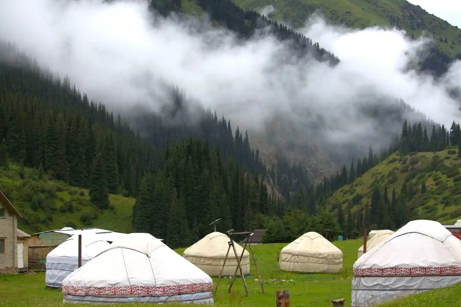 Altyn Arashan yurt camp among the clouds